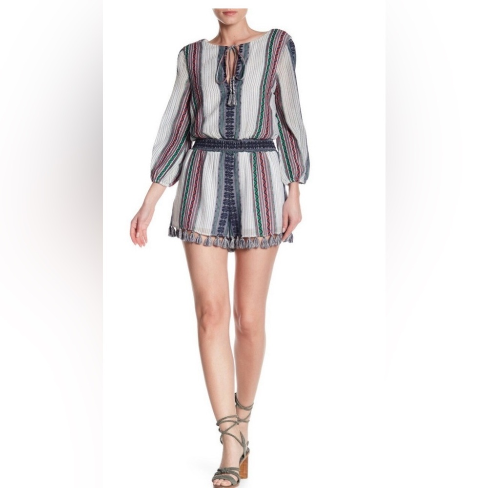 Alice and Olivia Nance Striped Bohemian Mini Dress ‎ Size 4